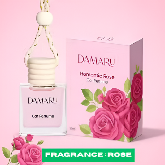 DAMARU Hanging Pod Car Perfume | Choose Fragrance (Lavender, Rose, Musk, Jasmine) | 10ml Natural Essential Oils | Long-Lasting Car Freshener