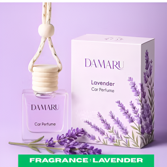DAMARU Hanging Pod Car Perfume | Choose Fragrance (Lavender, Rose, Musk, Jasmine) | 10ml Natural Essential Oils | Long-Lasting Car Freshener