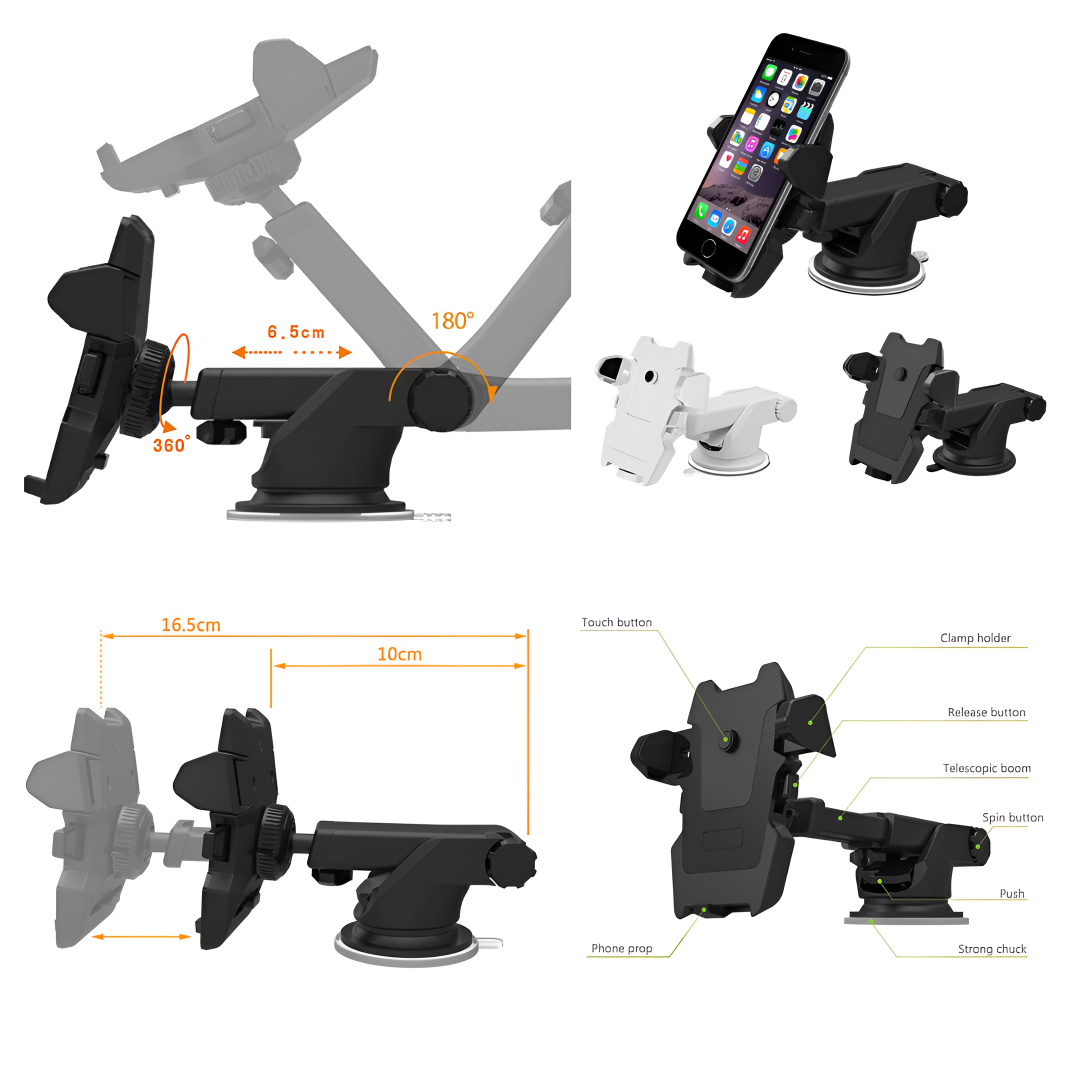 AR™ 3-in-1 Car Essentials Combo (Mobile Holder + Fast Car Charger + Free Sticker)