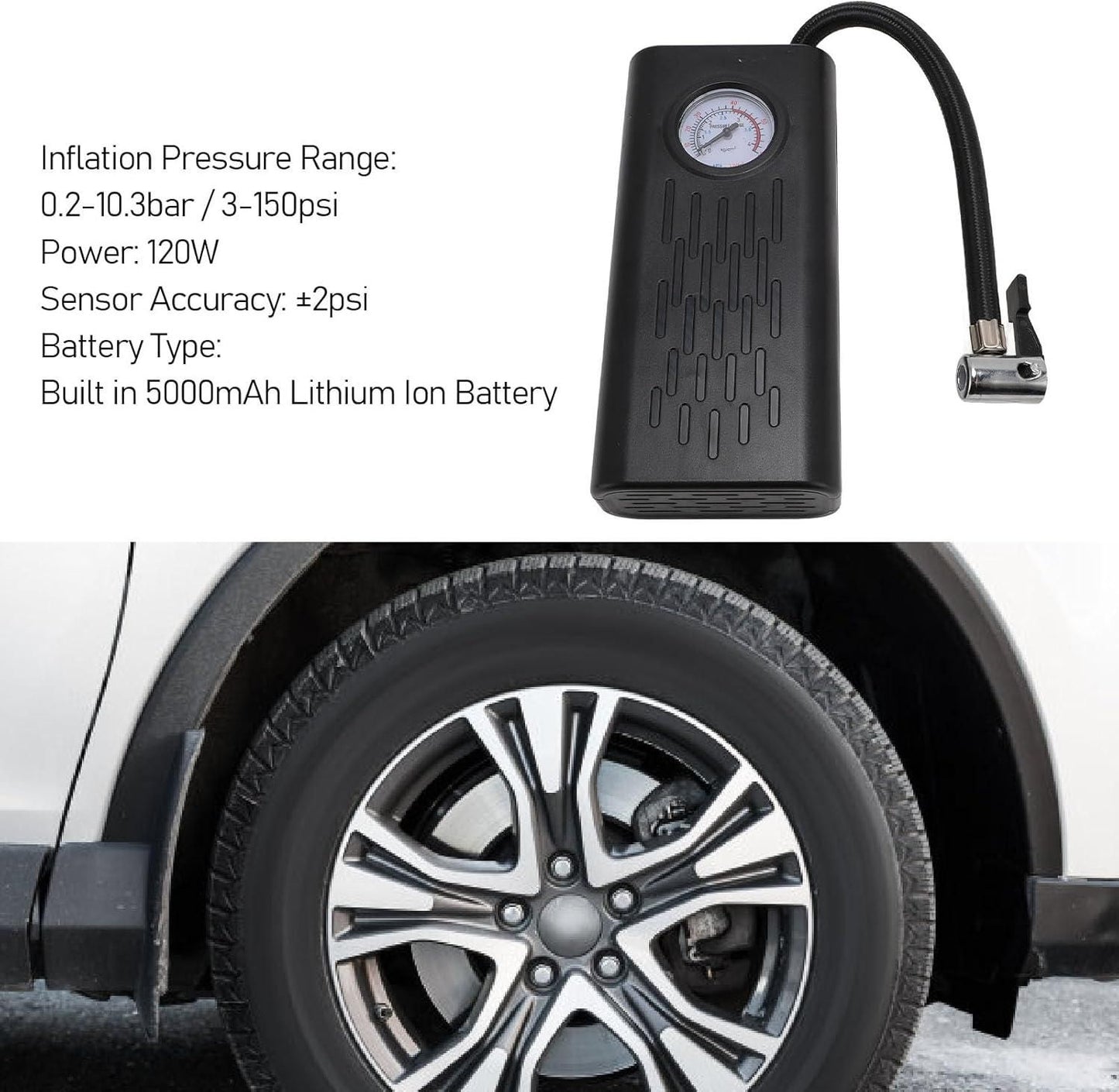 AirGo™ Portable Tire Inflator – Cordless Automatic Air Pump for Cars, Bikes, and Sports Balls