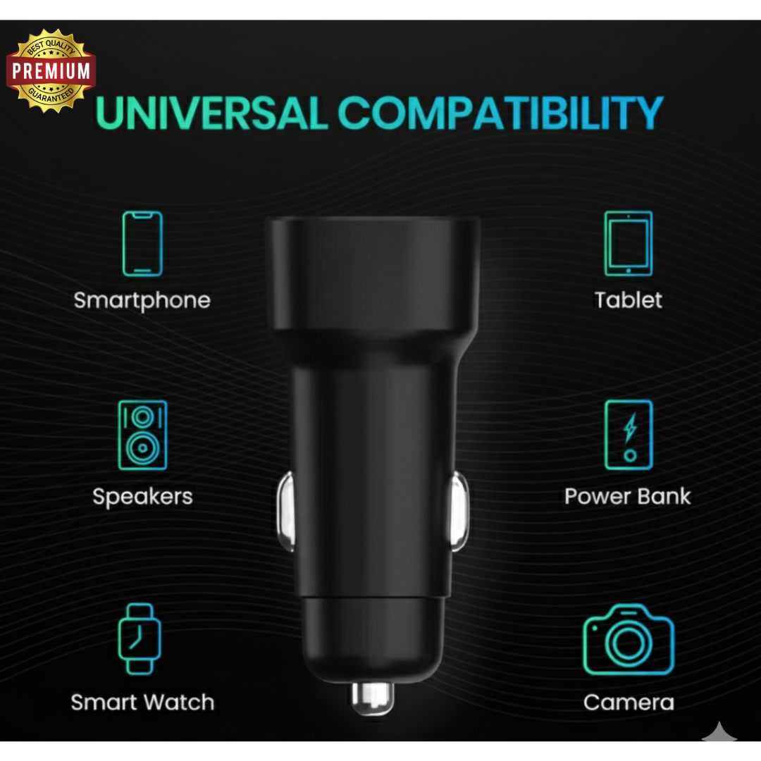 AR™ 3-in-1 Car Essentials Combo (Mobile Holder + Fast Car Charger + Free Sticker)